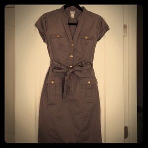Black safari shirt dress